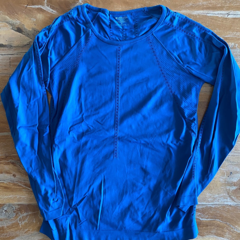 Athleta Foothill Long Sleeve Top Women's Small Blue